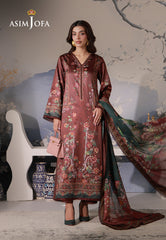Asim Jofa Unstitched 3 Piece Charmeuse Silk Edit Suit-AJCS-02
