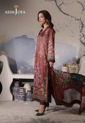 Asim Jofa Unstitched 3 Piece Charmeuse Silk Edit Suit-AJCS-02