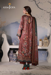 Asim Jofa Unstitched 3 Piece Charmeuse Silk Edit Suit-AJCS-02