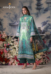 Asim Jofa Unstitched 3 Piece Charmeuse Silk Edit Suit-AJCS-06