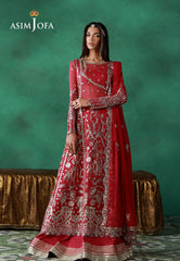Asim Jofa Unstitched 3 Piece Wedding Festive Suit-AJULN-01 Embroidered Chiffon Unstitched 3 Pcs
