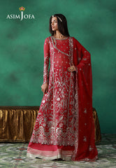 Asim Jofa Unstitched 3 Piece Wedding Festive Suit-AJULN-01 Embroidered Chiffon Unstitched 3 Pcs