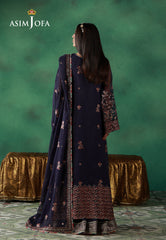 Asim Jofa Unstitched 3 Piece Wedding Festive Suit-AJULN-13 Embroidered Javeria Net Unstitched 3 Pcs
