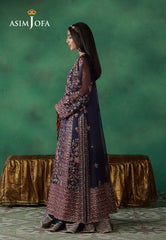 Asim Jofa Unstitched 3 Piece Wedding Festive Suit-AJULN-13 Embroidered Javeria Net Unstitched 3 Pcs