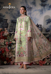 Asim Jofa Unstitched 3 Piece Charmeuse Silk Edit Suit-AJCS-01