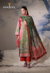 Asim Jofa Unstitched 3 Piece Charmeuse Silk Edit Suit-AJCS-08