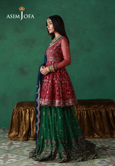 Asim Jofa Unstitched 3 Piece Wedding Festive Suit-AJULN-08 Embroidered Net Unstitched 3 Pcs