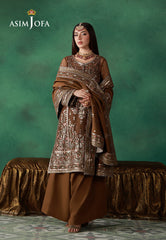 Asim Jofa Unstitched 3 Piece Wedding Festive Suit-AJULN-10 Embroidered Net Unstitched 3 Pcs