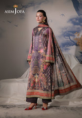Asim Jofa Unstitched 3 Piece Charmeuse Silk Edit Suit-AJCS-09