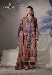 Asim Jofa Unstitched 3 Piece Charmeuse Silk Edit Suit-AJCS-09