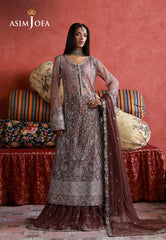 Asim Jofa Unstitched 3 Piece Wedding Festive Suit-AJULN-14 Embroidered Net Unstitched 3 Pcs