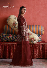 Asim Jofa Unstitched 3 Piece Wedding Festive Suit-AJULN-11 Embroidered Two Toned Cotton Silk Unstitched 3 Pcs
