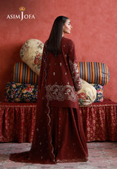 Asim Jofa Unstitched 3 Piece Wedding Festive Suit-AJULN-11 Embroidered Two Toned Cotton Silk Unstitched 3 Pcs