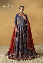 Asim Jofa Unstitched 3 Piece Wedding Festive Suit-AJULN-06 Embroidered Silk Unstitched 3 Pcs