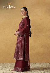 Asim Jofa Unstitched 3 Piece Wedding Festive Suit-AJULN-07 Embroidered Cotton Silk Unstitched 3 Pcs