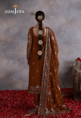 Asim Jofa Unstitched 3 Piece Wedding Festive Suit-AJULN-03 Embroidered Chiffon Unstitched 3 Pcs