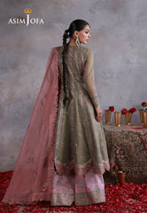Asim Jofa Unstitched 3 Piece Wedding Festive Suit-AJULN-02 Embroidered Javeria Net Unstitched 3 Pcs
