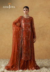 Asim Jofa Unstitched 3 Piece Wedding Festive Suit-AJULN-20 Embroidered Net Unstitched 3 Pcs
