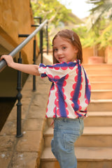 Dhaga Stitched Shirts Summer Collection'2025-Purple White Elasticated Sleeve Shirt