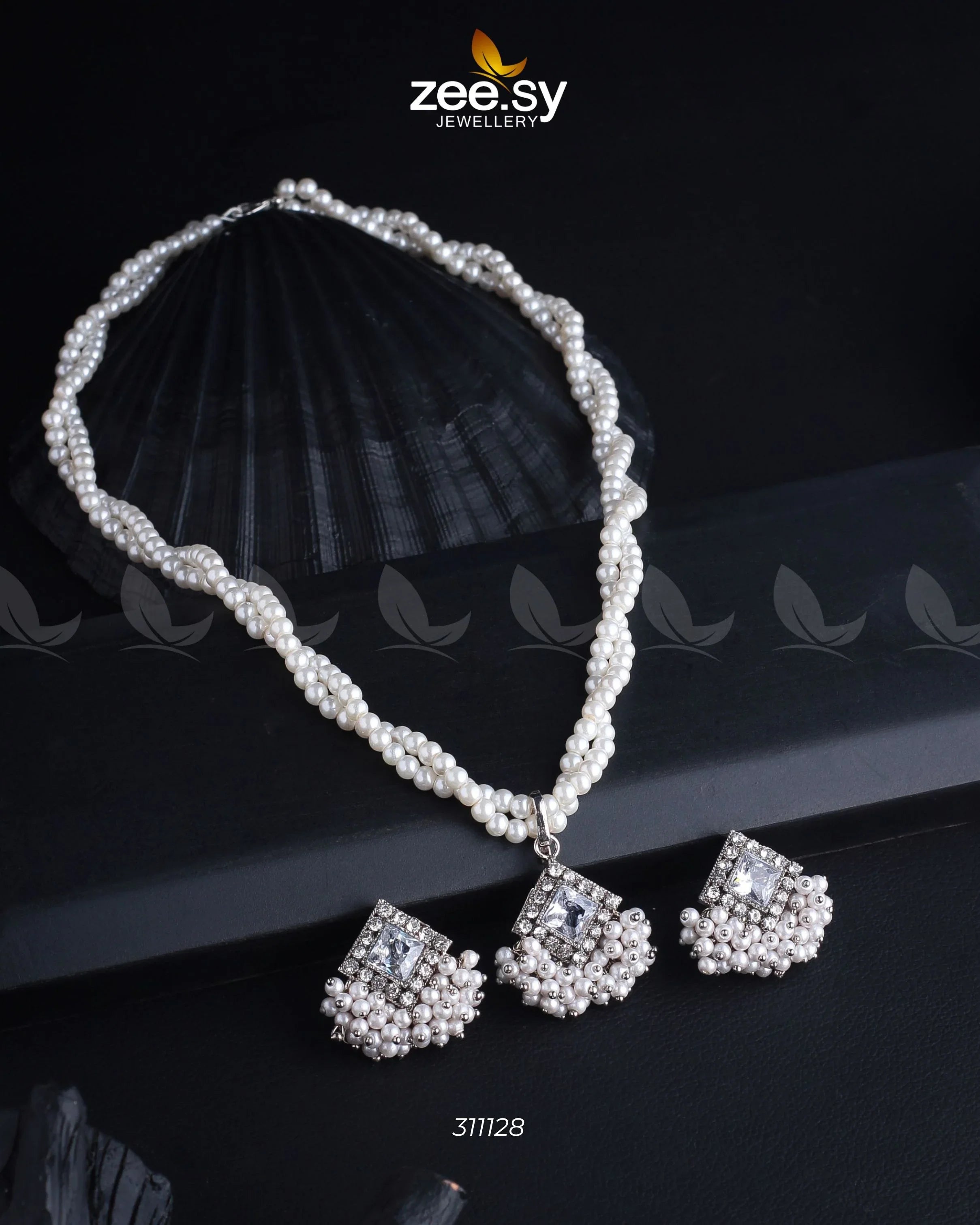 Pendant Necklace Sliver White - Zeesy Jewellery