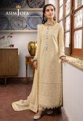 Asim Jofa Shadow Work '23 Ajsw-09 Embroidered Lawn Silk 3 Pcs