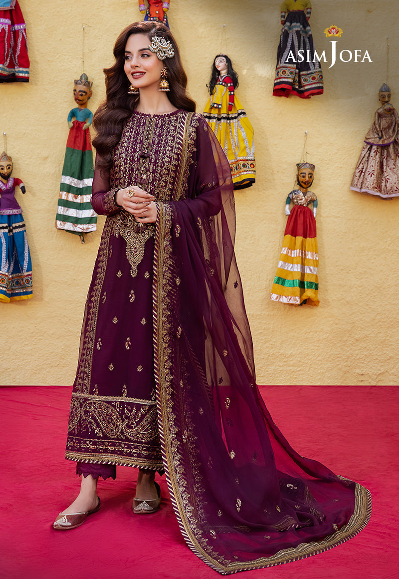 Asim Jofa Abresham '23 Ajab-03 Embroidered Chiffon 3 Pcs