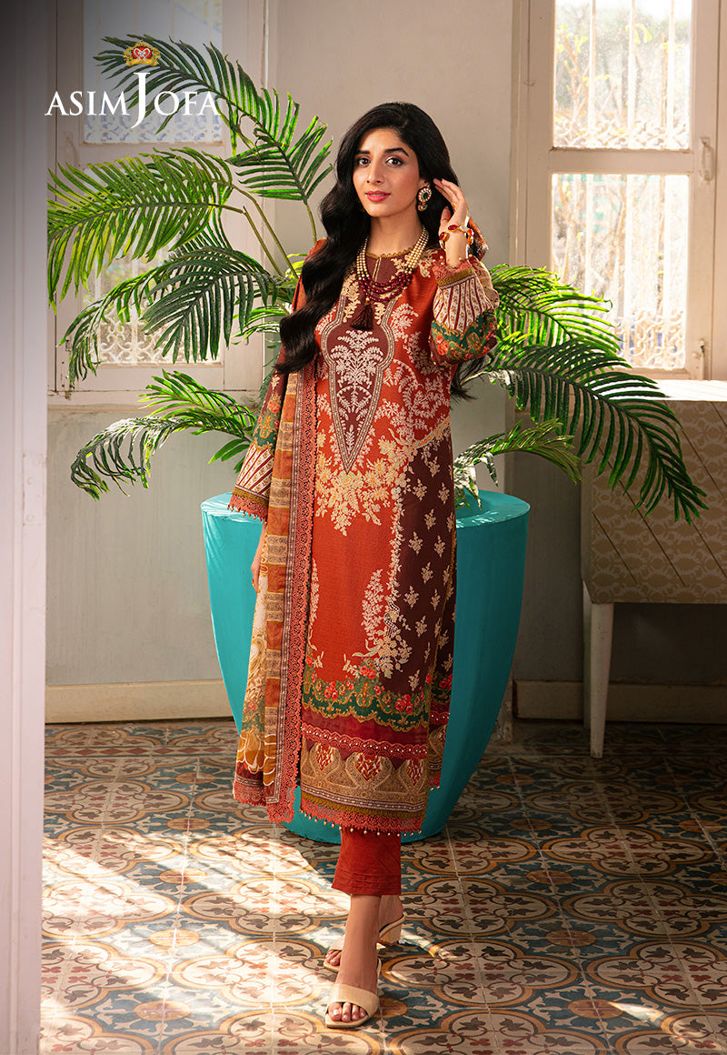 Asim Jofa Aira & Asra Pret Ajarp-14 Printed Dobby Stitched 3 Pcs