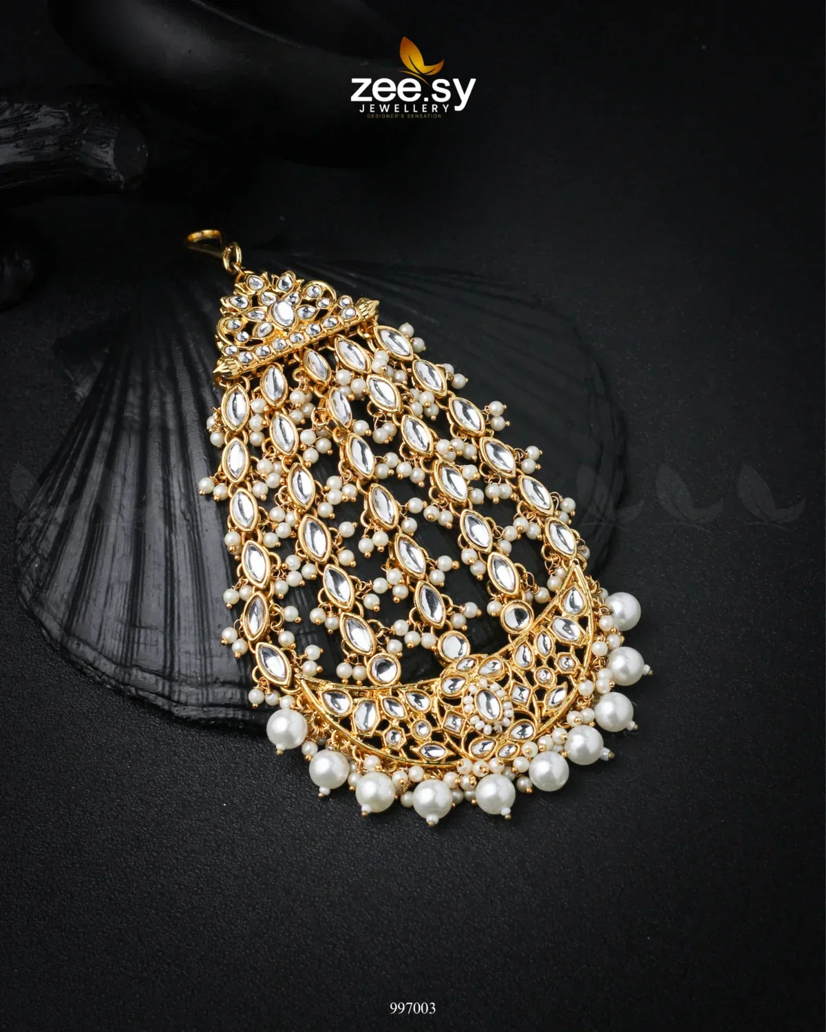 Echinacea Jhumar White - Zeesy Jewellery
