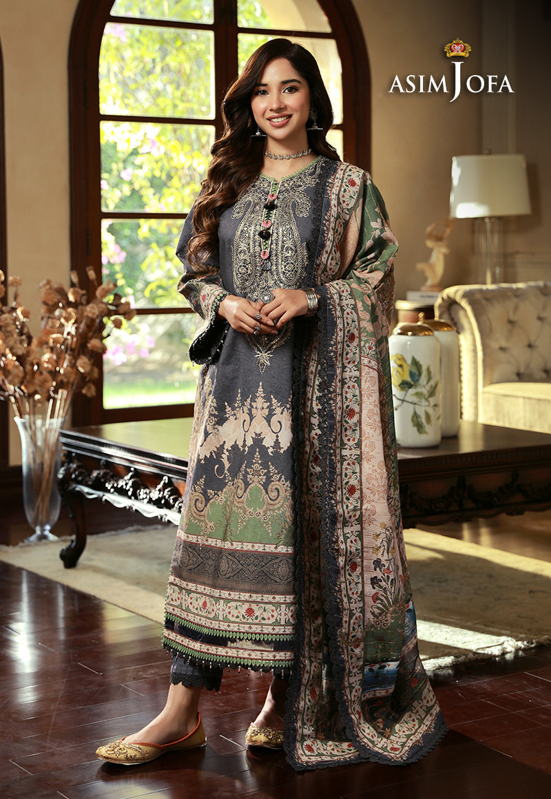 Asim Jofa Aira & Asra Winter Shawl Collection Ajaw-06 Embroidered Karandi 3 Pcs