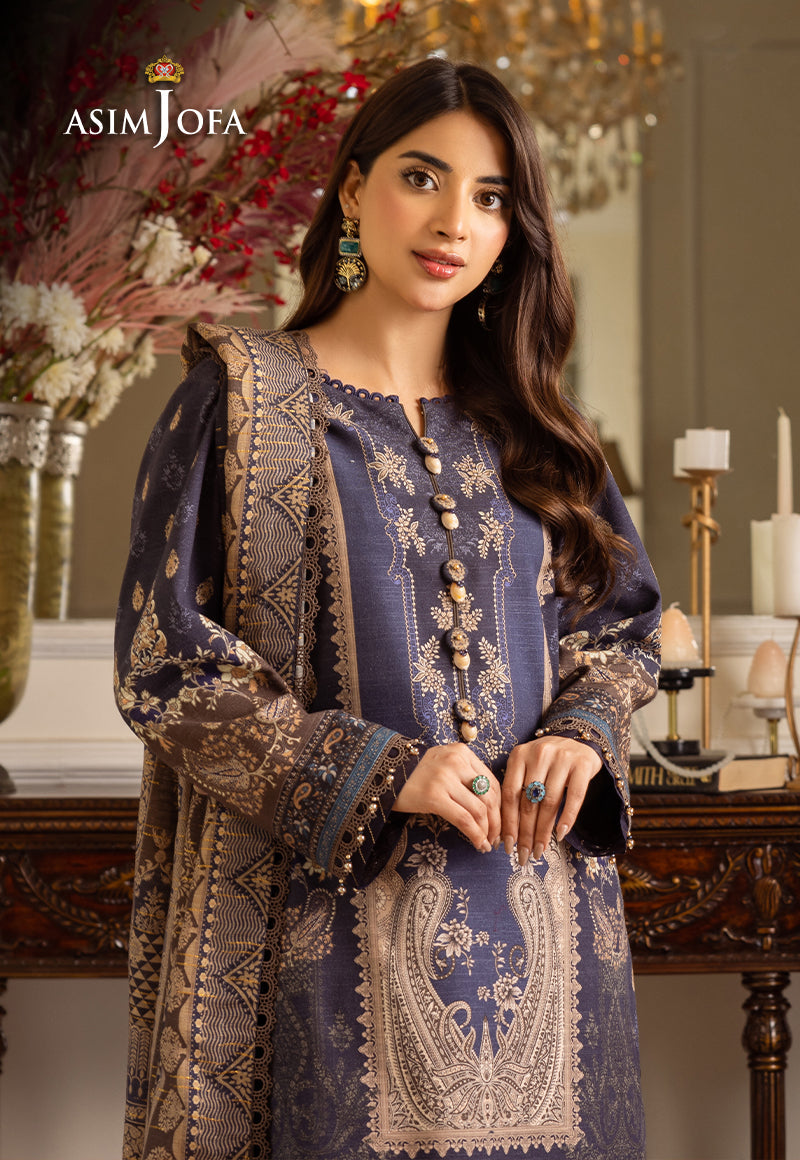 Asim Jofa Designers Limited Edition Ajiwd-05 Printed Khaddar 3 Pcs