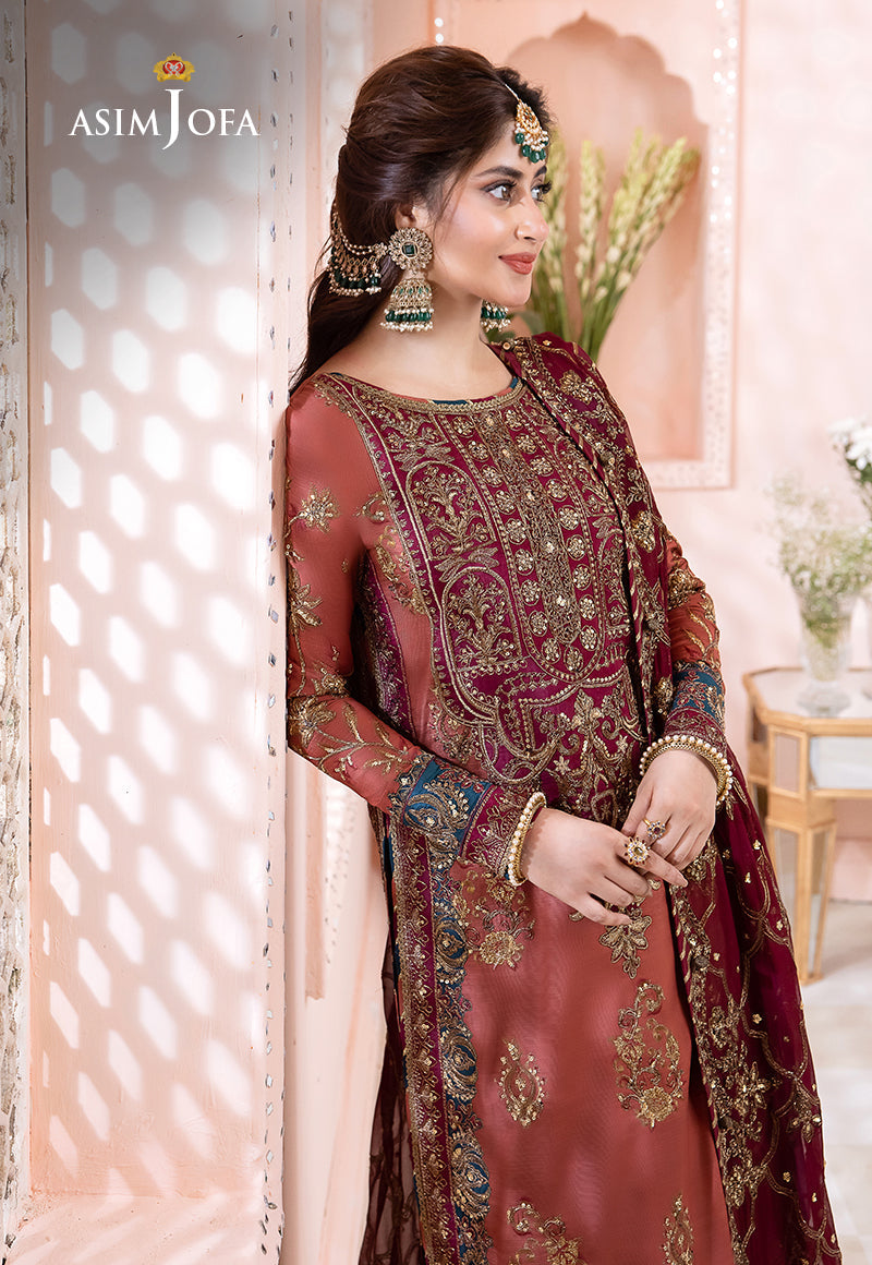 Asim Jofa Chandni '23 Ajcc-01 Designers Stitched Embroidered Raw Silk 3 Pcs