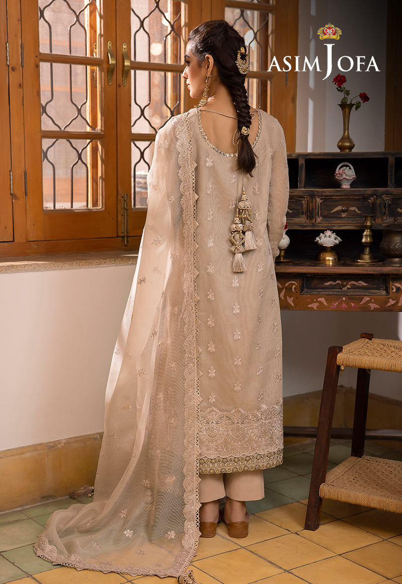 Asim Jofa Shadow Work '23 Ajsw-21 Embroidered Cotton Net 3 Pcs