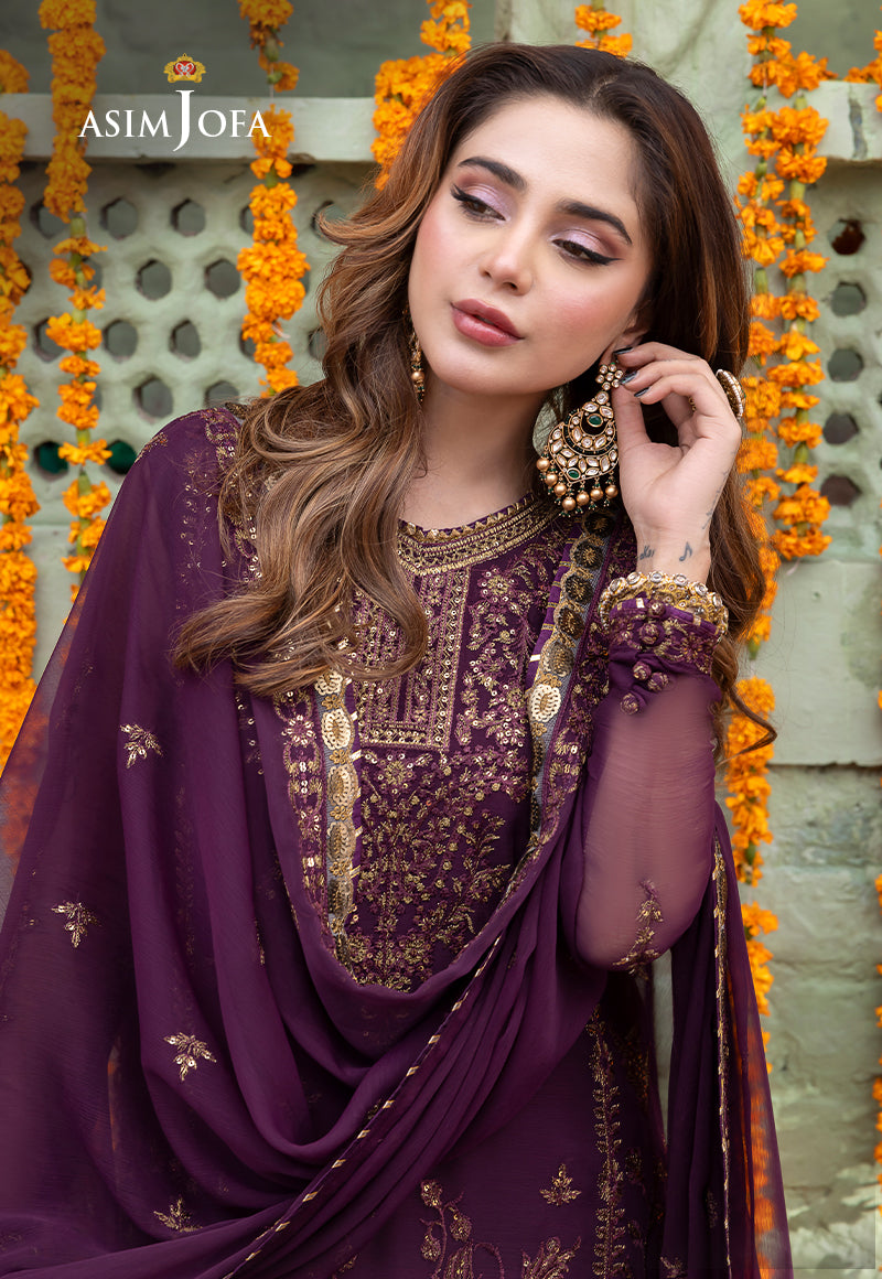 Asim Jofa Abresham '23 Ajab-22 Embroidered Chiffon 3 Pcs
