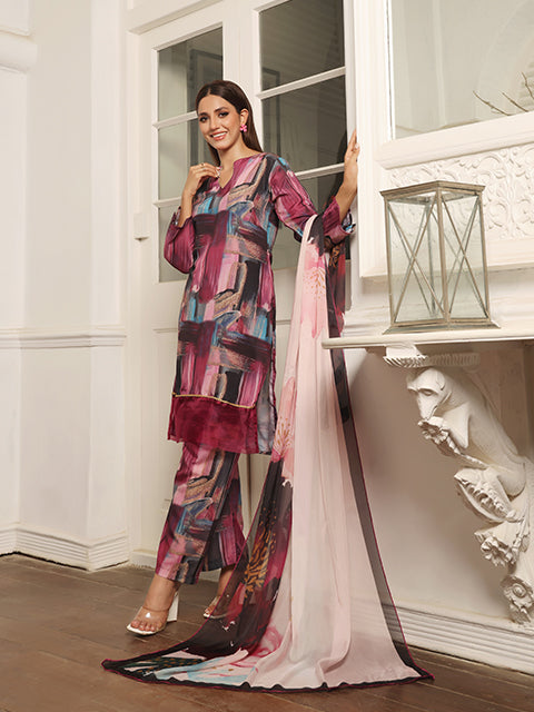 Floret By Nazmina Premium Swiss Lawn Collection'2025-Limerence (LD-08)
