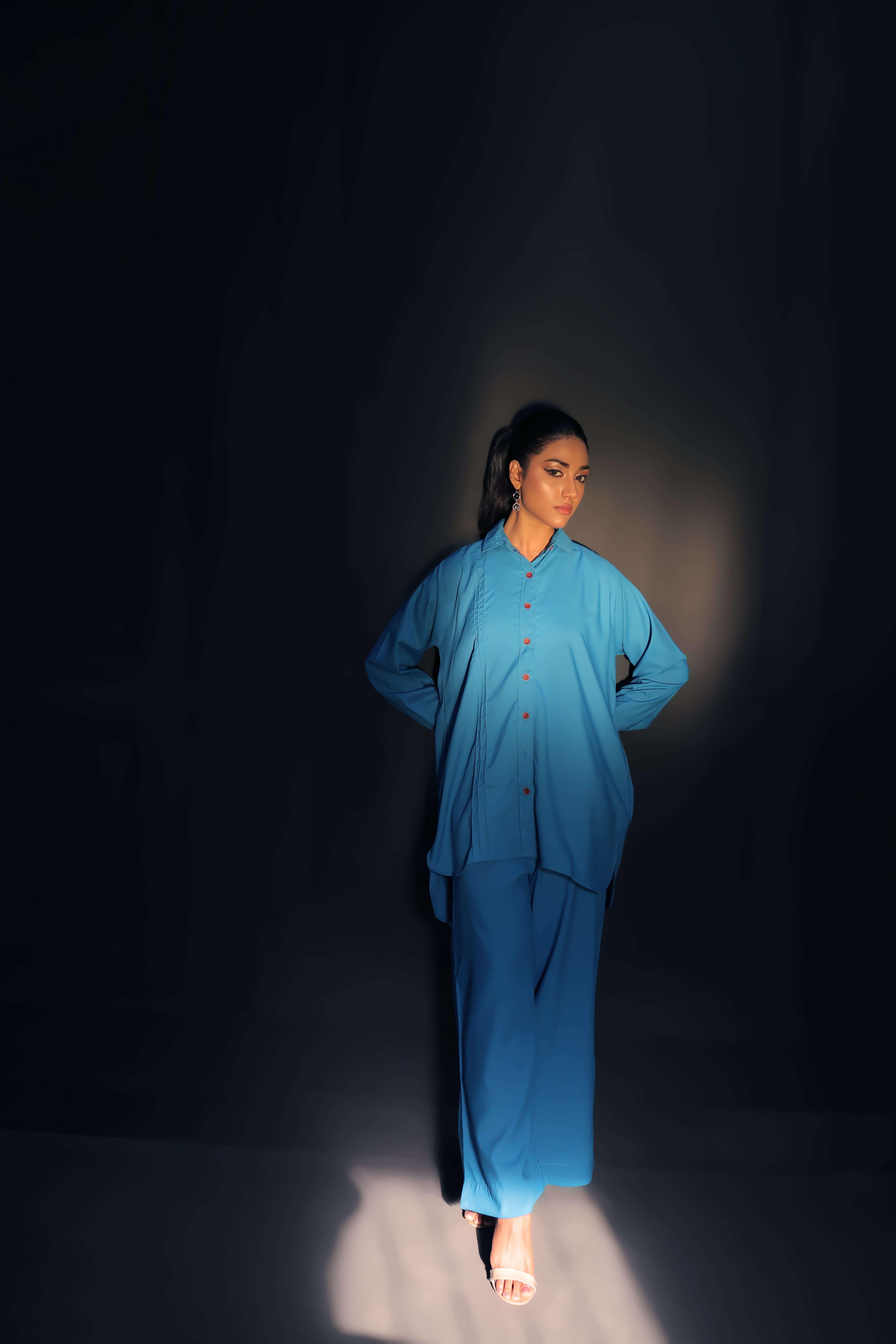 TNG Veena Co-Ord Set (Ice Blue) Collection'2024