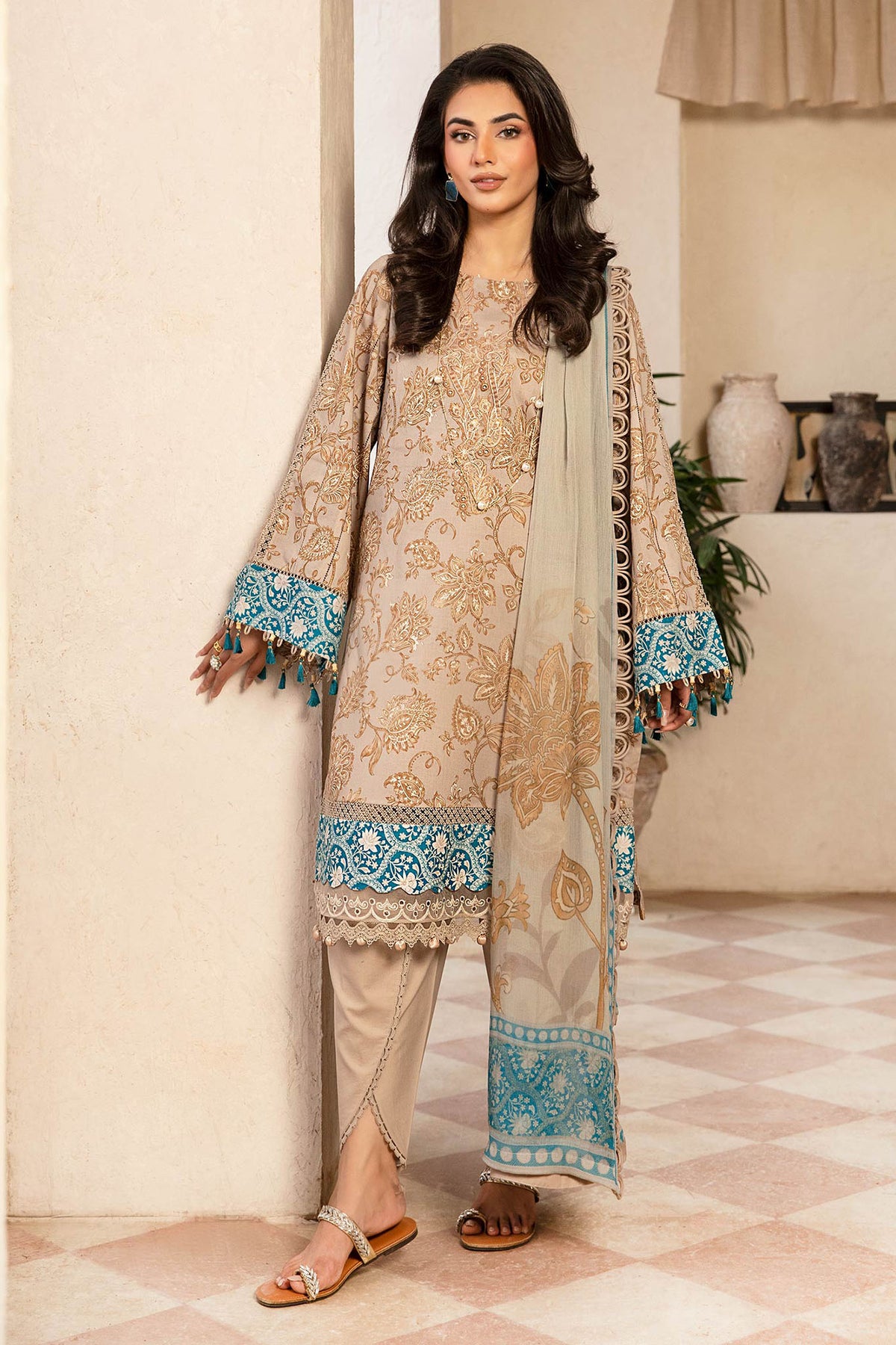 M.Basic by Maria B Unstitched 3 Piece Eid II Lawn Collection'2025-MB-909-B
