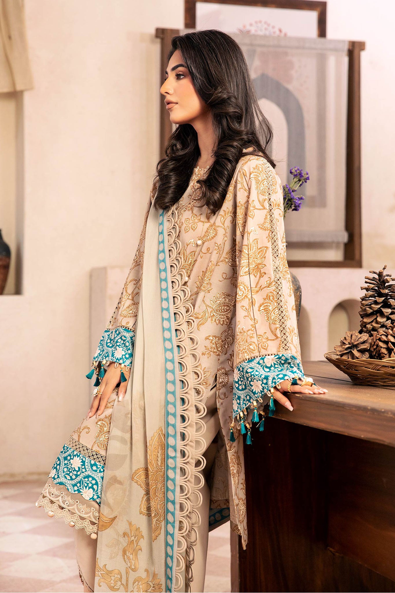M.Basic by Maria B Unstitched 3 Piece Eid II Lawn Collection'2025-MB-909-B