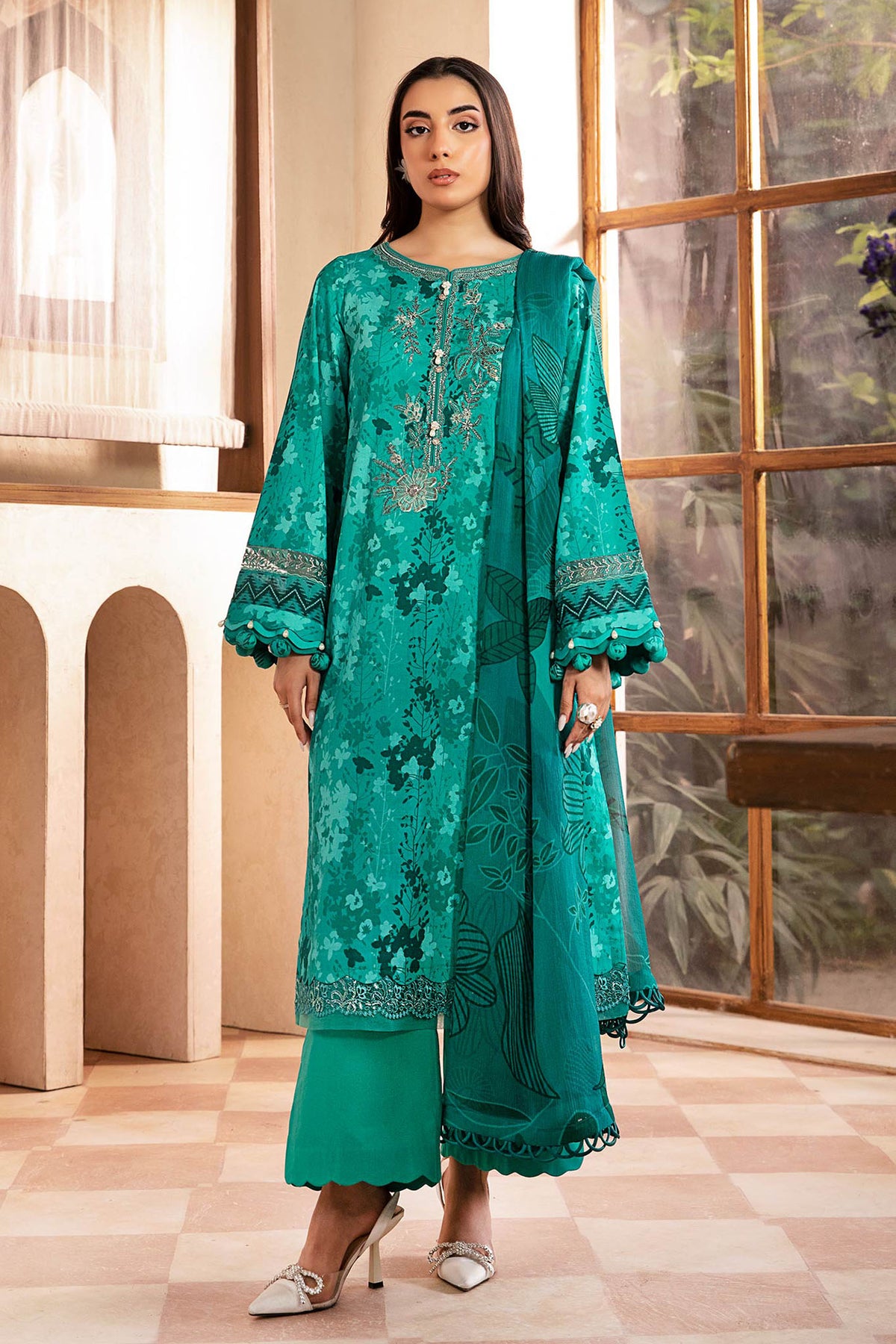 M.Basic by Maria B Unstitched 3 Piece Eid II Lawn Collection'2025-MB-910-A