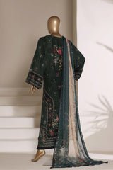 Sada Bahar Stitched 3 Piece Self Lawn Kaftan Suit-PR-921-Kai Green