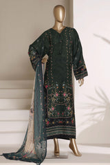 Sada Bahar Stitched 3 Piece Self Lawn Kaftan Suit-PR-921-Kai Green