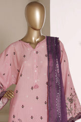 Sada Bahar Stitched 3 Piece Self Lawn Kaftan Suit-PR-924-Pink