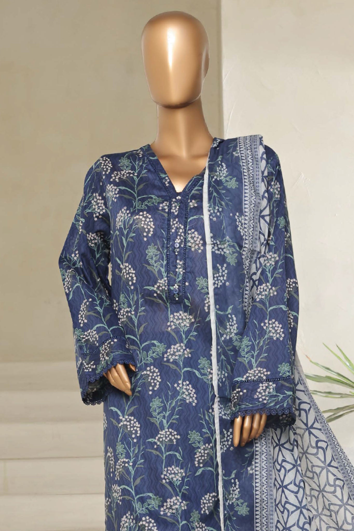 Sada Bahar Stitched 3 Piece Printed Lawn Vol-05 Collection'2025-PR-9558-Blue