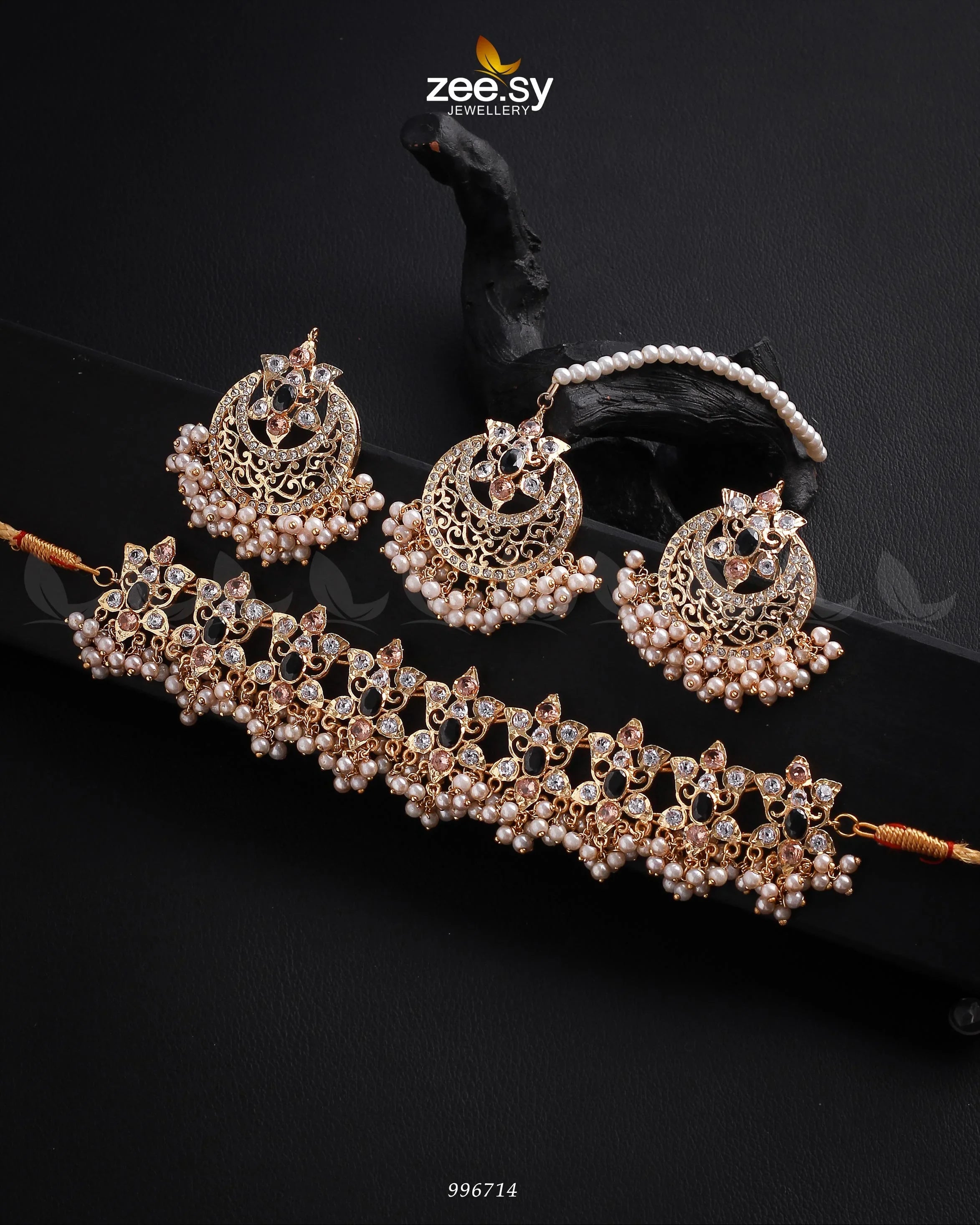 NECKLACE-0920 Black - Zeesy Jewellery