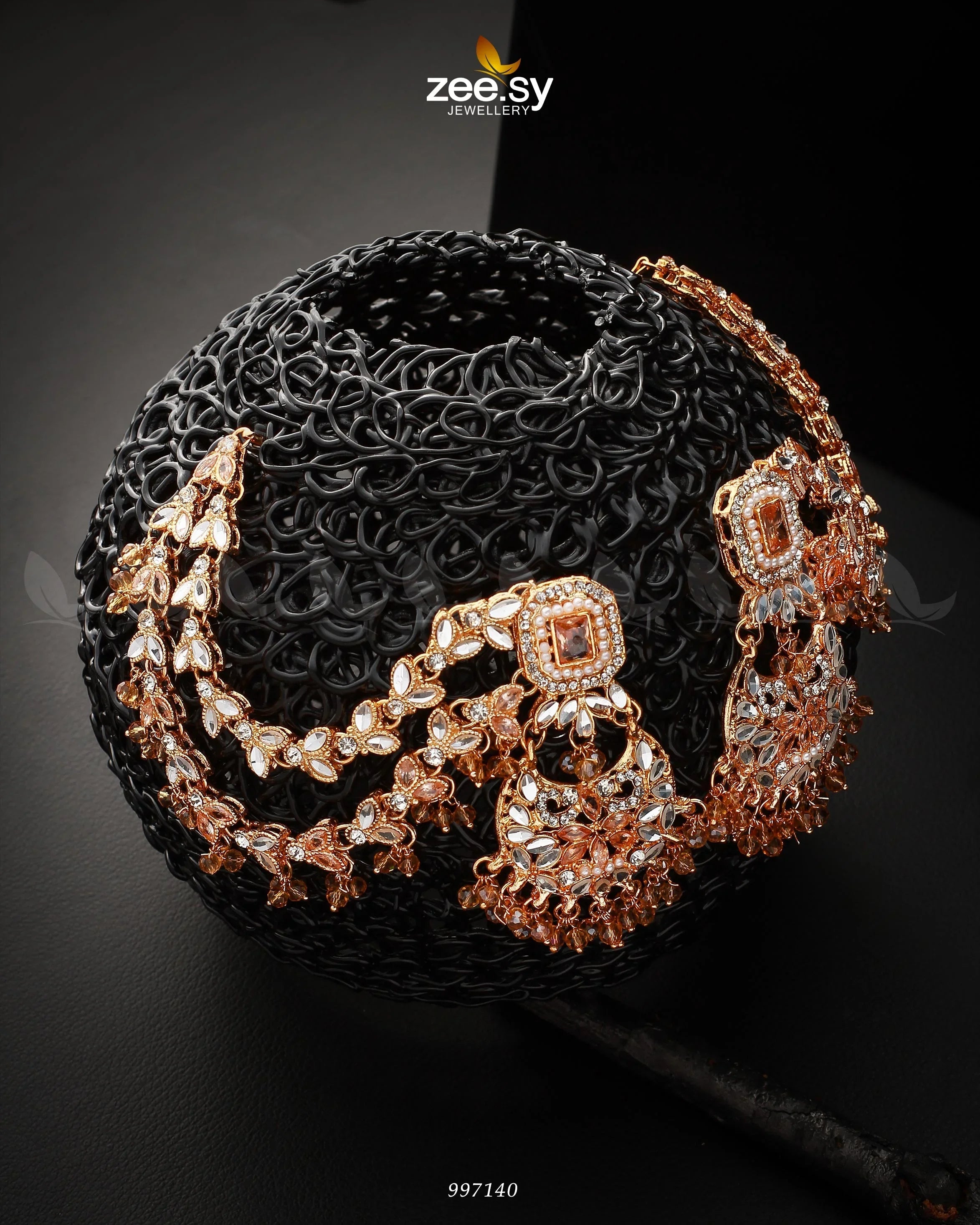 Florendil Earrings Golden Champagne - Zeesy Jewellery