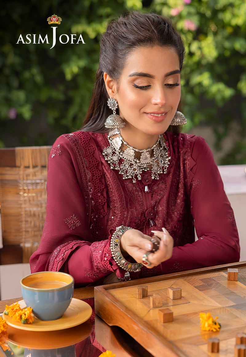 Asim Jofa Shadow Work '23 Ajsw-02 Embroidered Poly Viscose 3 Pcs