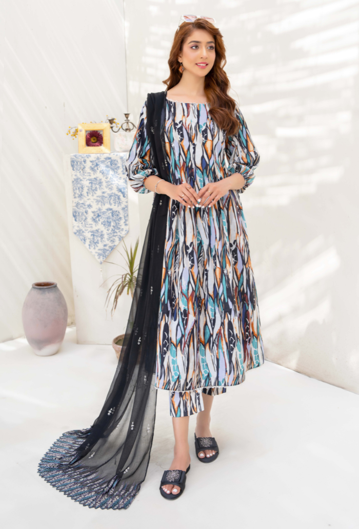 Ziva By Humdum Unstitched 3 Piece Printed Lawn Collection-D06