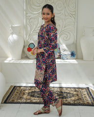 Khanak Stitched Kids-Blue 2Pcs Co Ord Set KST 198