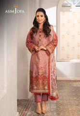 Asim Jofa Aira & Asra Pret Ajarp-08 Printed Jacquard Stitched 3 Pcs