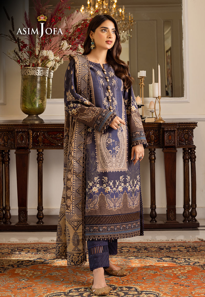 Asim Jofa Designers Limited Edition Ajiwd-05 Printed Khaddar 3 Pcs
