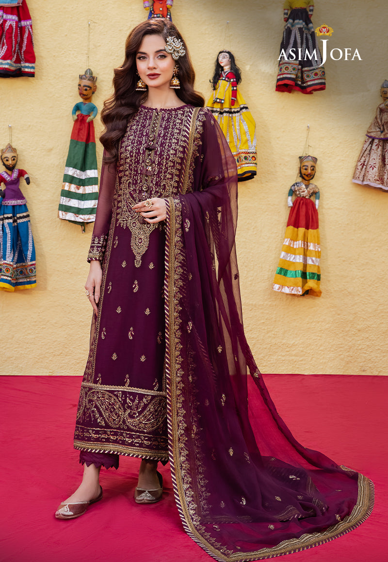 Asim Jofa Abresham '23 Ajab-03 Embroidered Chiffon 3 Pcs